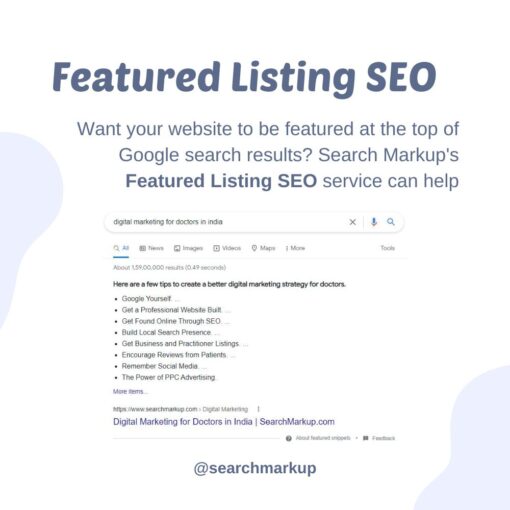 Enterprice featured listing SEO service by Search Markup
