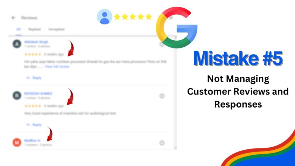 Not Managing Customer Reviews and Responses