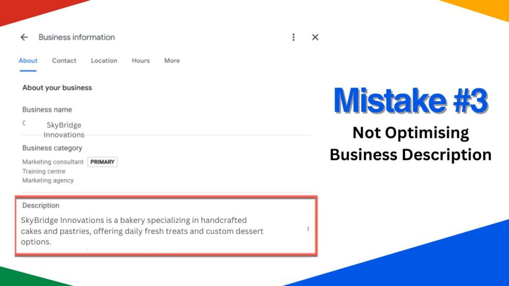Not Optimising Business Description